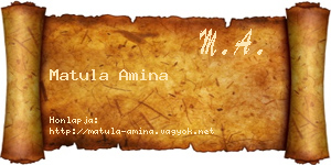 Matula Amina névjegykártya